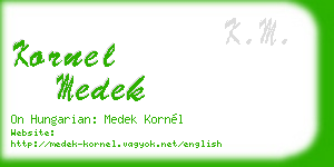 kornel medek business card