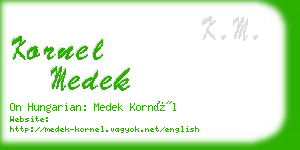 kornel medek business card